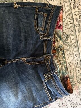 Adiktd Dark Blue Boot-Cut Jeans with Contrast Stitching